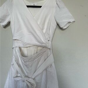 Lucia Couture cropped front tie jumpsuit size small